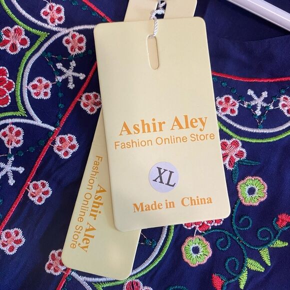 Ashir Aley 100% Cotton Embroidered Bohemian Loose Fitting Top - Picture 11 of 13